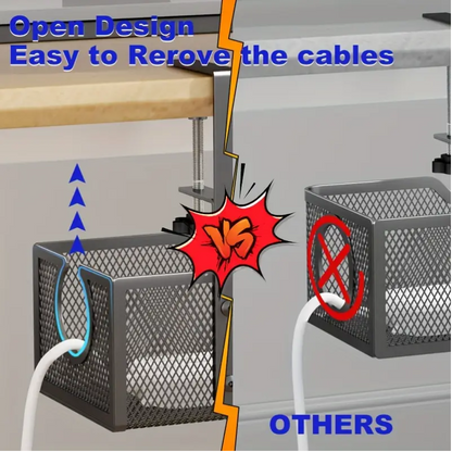 No-Drill Wire Organizer Under-Desk Cable Tray