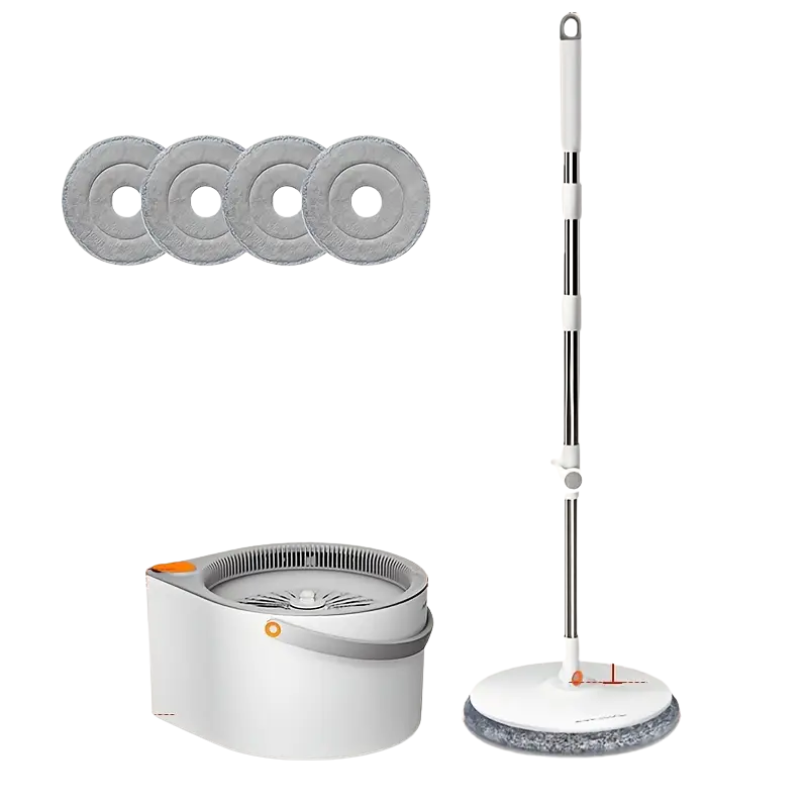 Spin Mop with Bucket & 4 Reusable Pads