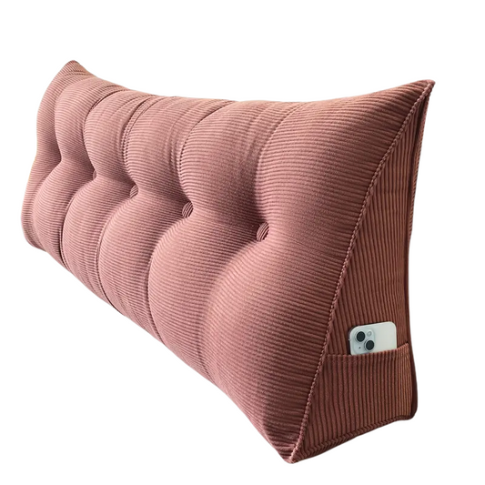 Wedge Floor Cushion with Striped Side Storage