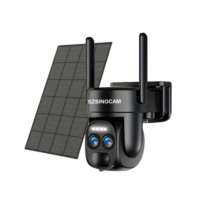 Dual-Lens Solar Security Camera with 8X Zoom