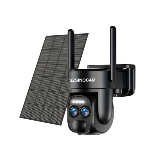 Dual-Lens Solar Security Camera with 8X Zoom