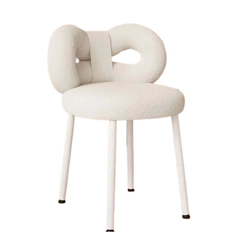 Vanity Stool with Bow Backrest Butterfly Design