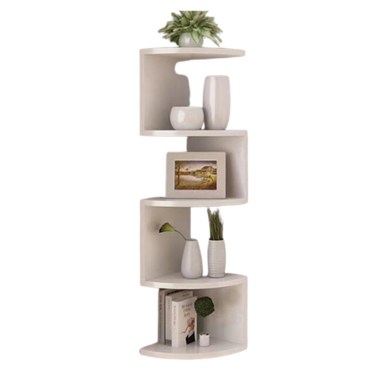 5-Layer PVC Corner Wall Shelf Bookshelf Organizer