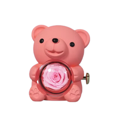 Eternal Rose Teddy Bear Jewelry Box Gift