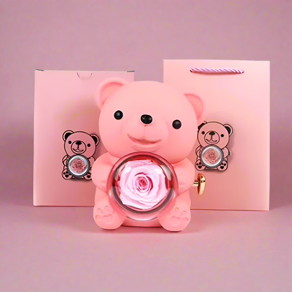 Eternal Rose Teddy Bear Jewelry Box Gift