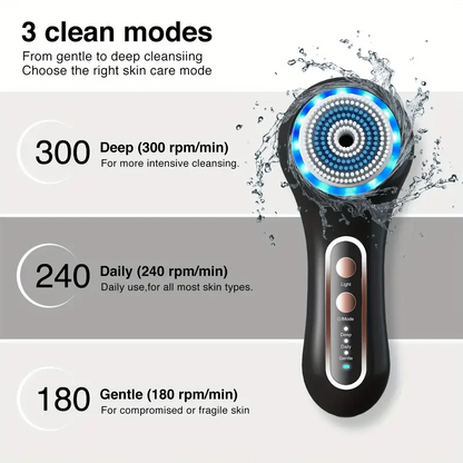 Face Scrubber with 5 Heads & 3 Modes