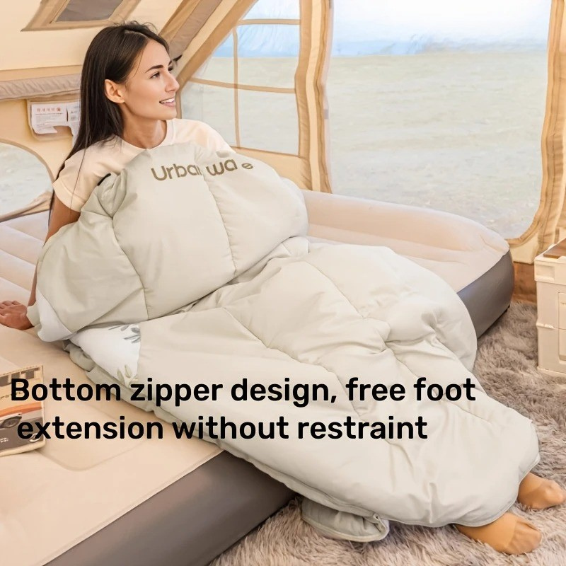 Adult Camping Sleeping Bag Thick Warm Polyester Blend