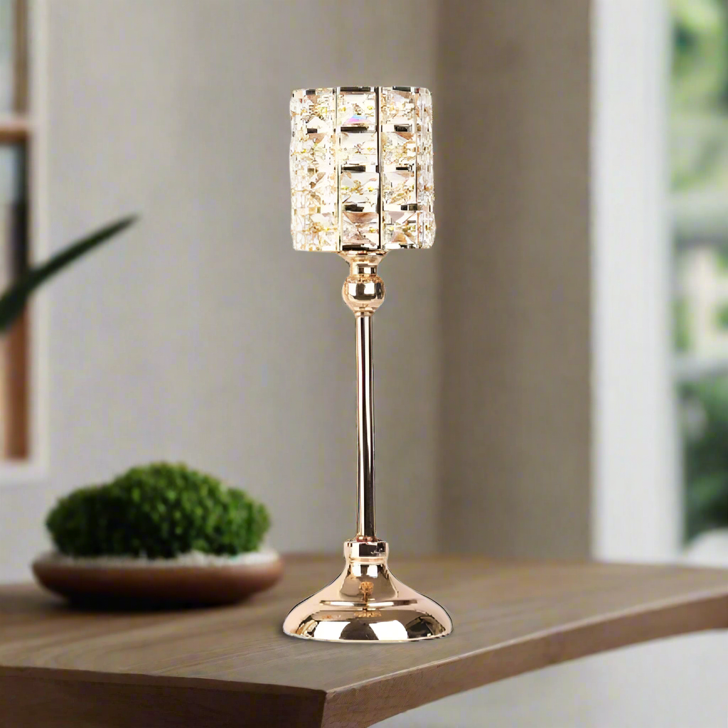 Gold Crystal Candle Holder Wedding Centerpiece