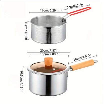 Cookware Set with Stainless Steel Frying Basket