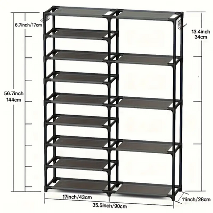 Shoe Rack with Boot Hooks Capacity (9-Tier)