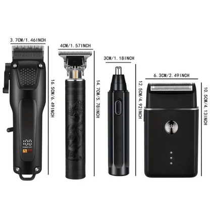 Men’s Grooming Kit USB Rechargeable Clippers (4pcs)