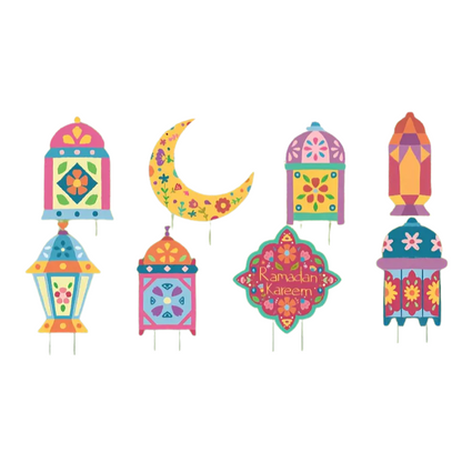 8-Pack Ramadan Garden Stakes Outdoor Lawn Signs