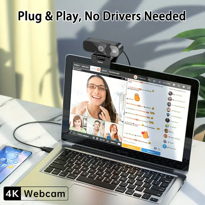 Webcam with Auto-Focus & Privacy (4K Ultra HD USB)