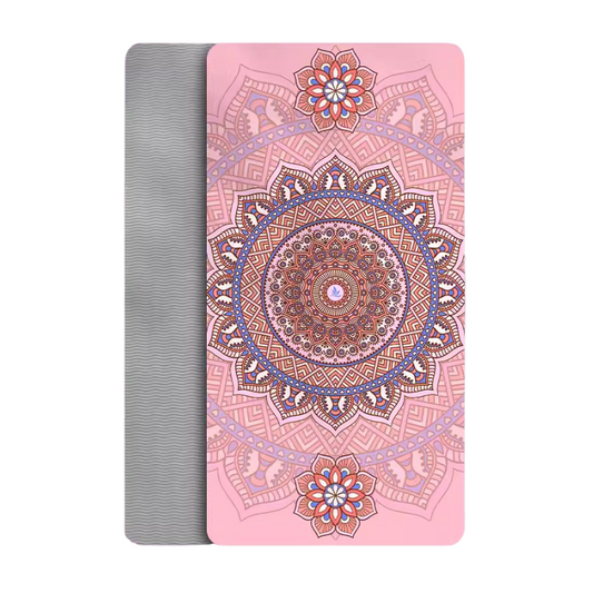 Foldable TPE Yoga Mat Pink Non-Slip