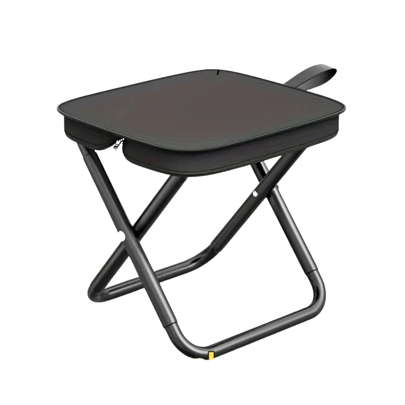 Black Portable Folding Camping Chair and Stool