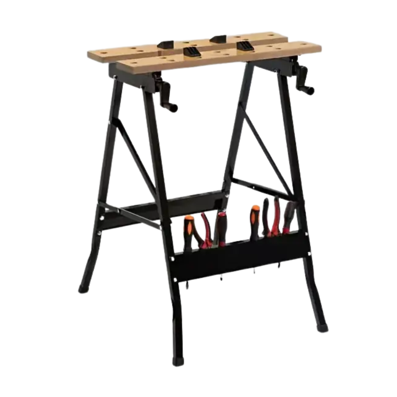 Folding Woodworking Workbench Tool Table with Storage