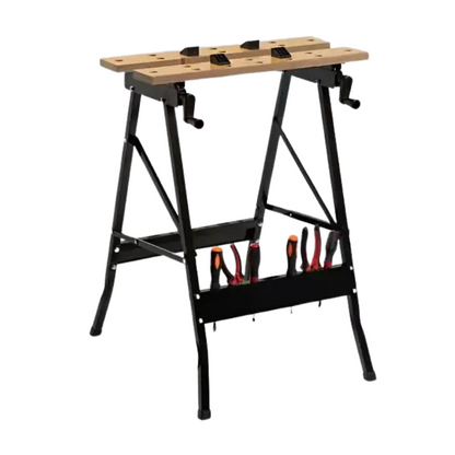 Folding Woodworking Workbench Tool Table with Storage