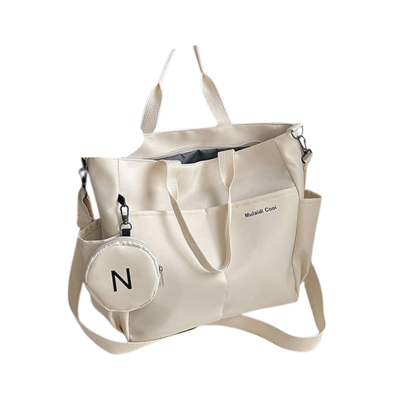 Women's Oxford Tote Crossbody Shoulder Handbag (Beige)