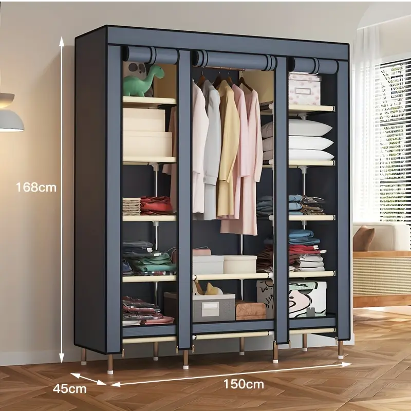 Metal Storage Wardrobe with Steel Frame (12-Tier)