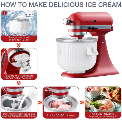 Ice Cream Maker Bowl Attachment for Kitchenaid Mixer