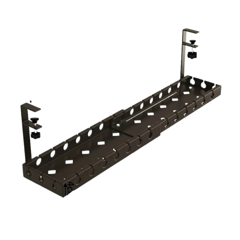 Adjustable Under-Table Cable Tray with Power Brackets