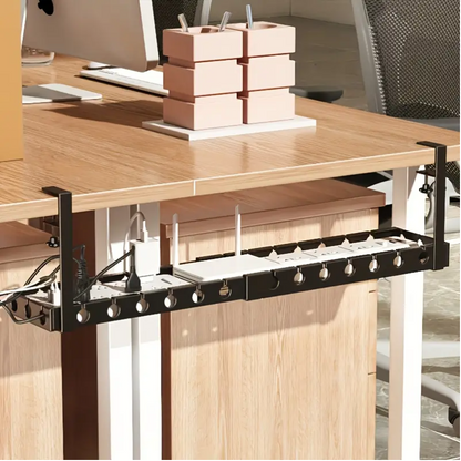 Adjustable Under-Table Cable Tray with Power Brackets