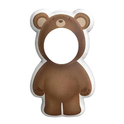 Custom Bear Face Plush Pillow Personalized Photo Toy