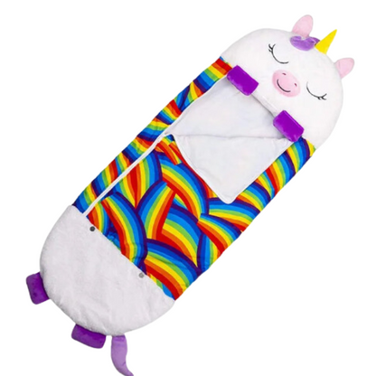 Kids Cartoon Plush Sleeping Bag Pillow Set (White)