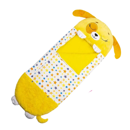 Kids Cartoon Plush Sleeping Bag Pillow Set (Yellow)