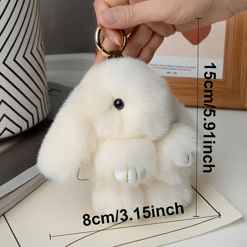 Adorable Plush Bunny Keychain Pendant