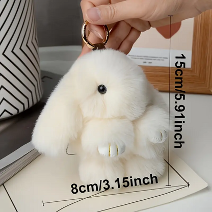 Adorable Plush Bunny Keychain Pendant