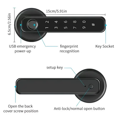 Smart Lock with Fingerprint, Code & App Control