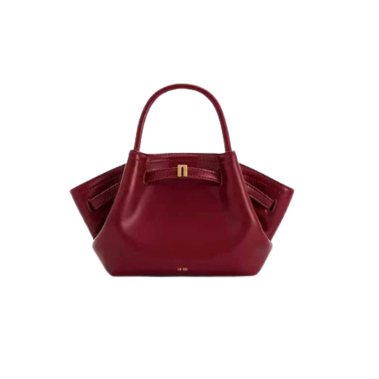 Women's Canvas Brown Mini Crossbody Shoulder Bag (Wine Red)