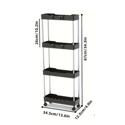 Bathroom Storage Cart with 4-Tier Rolling Organizer