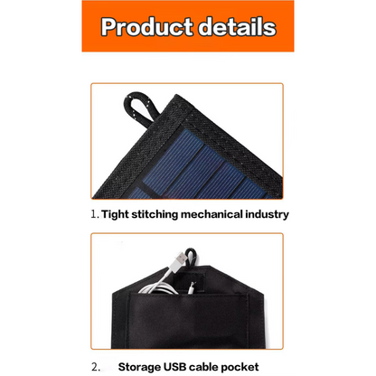 Foldable Solar Panel Charger with 20W/h Portable USB