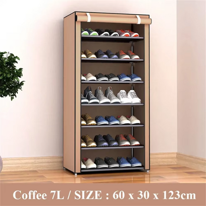 7-Layer Shoe Rack Organizer Nonwoven Fabric Stand