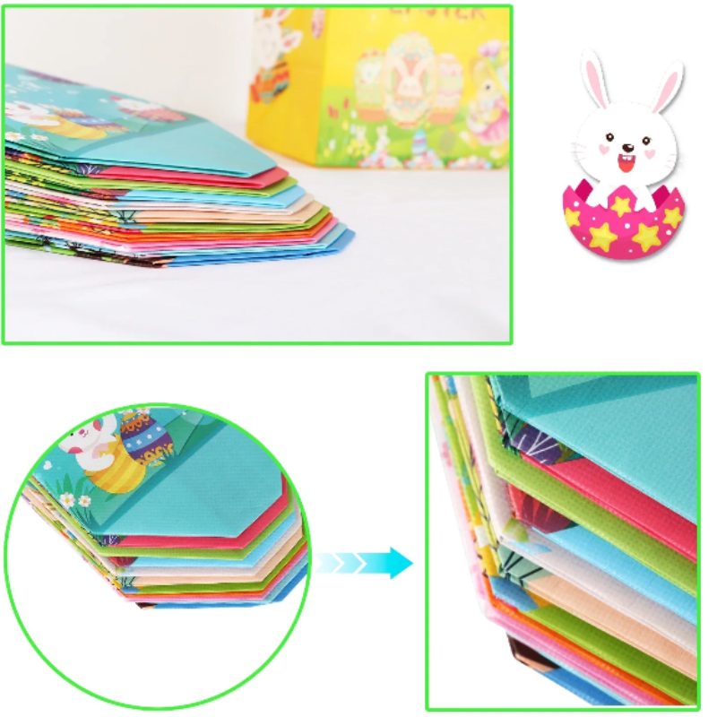 12PCS Easter Bunny Gift Bags with Handles