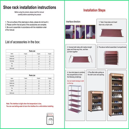7-Layer Shoe Rack Organizer Nonwoven Fabric Stand