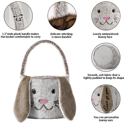 Soft Fluffy Bunny Bag Plush Easter Basket