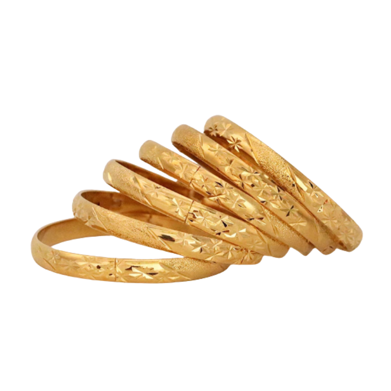 24K Gold-Plated Bangles Ethiopian Jewelry