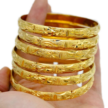 24K Gold-Plated Bangles Ethiopian Jewelry