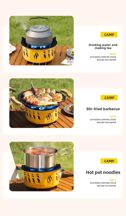 20000W 7-Core Camping Gas Stove Yellow